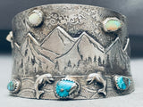 Opal Dolphin Mountain!!! Vintage Native American Navajo Sterling Silver Bracelet!-Nativo Arts