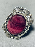 The Best Vintage Native American Navajo Purple Spiny Oyster Sterling Silver Ring-Nativo Arts