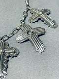 Sha Willie Vintage Native American Navajo Cross Sterling Silver Necklace!-Nativo Arts