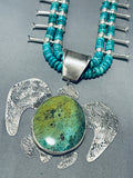 Stunning Navajo/ Sioux Turquoise Sterling Silver Squash Blossom Necklace-Nativo Arts