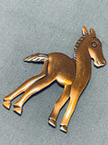 Precious Vintage Native American Navajo Copper Pony Pin-Nativo Arts
