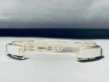 Outstanding Vintage Native American Navajo Turquoise Sterling Silver Bracelet Signed Ray Jack-Nativo Arts