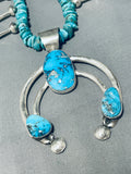 Womens Authentic Native American Navajo Turquoise Sterling Silver Squash Blossom Necklace-Nativo Arts