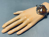 Ancient Tree Sap Chunky Vintage Native American Navajo Sterling Silver Bracelet-Nativo Arts