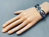 Hand Tooled Vintage Native American Navajo Early 1900's Sterling Silver Bracelet-Nativo Arts