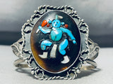 Koyemsi Important Vintage Native American Zuni Turquoise Sterling Silver Bracelet-Nativo Arts