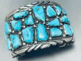 Native American Get Your Workout In Vintage Zuni 101 Grams Turquoise Sterling Silver Bracelet-Nativo Arts