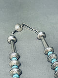 Gasp! 189 Gram Native American Navajo Turquoise Sterling Coin Silver Signed Necklace-Nativo Arts