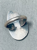 Amazing Vintage Native American Navajo Chip Inlay Turquoise Sterling Silver Ring-Nativo Arts