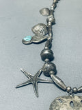 Native American Rare Longer 30 Inch Seashell Vintage Navajo Sterling Silver Necklace-Nativo Arts