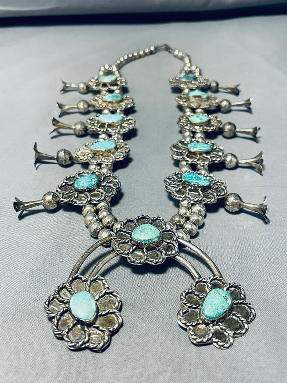 Royston Turquoise Squash Blossom Necklace – Coyote Beads