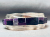 6.5 Inch Wrist Vintage Native American Navajo Sugulite Sterling Silver Bracelet Cuff-Nativo Arts