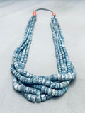 Opulent Vintage Navajo Denim Lapis Heishi Necklace Old-Nativo Arts
