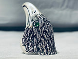 One Of The Most Unique Vintage Native American Navajo Eagle Sterling Silver Feather Ring-Nativo Arts