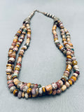 One Of The Best Agate Vintage Native American Navajo Sterling Silver Necklace-Nativo Arts