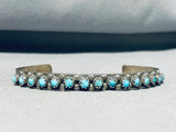 Marvelous Vintage Native American Zuni Blue Gem Turquoise Sterling Silver Bracelet-Nativo Arts