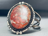 Hypnotic Agate Vintage Native American Navajo Colossal Sterling Silver Bracelet-Nativo Arts
