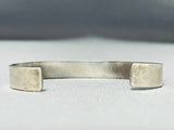 Delicately Hand Carved Intricate Vintage Native American Navajo Sterling Silver Bracelet