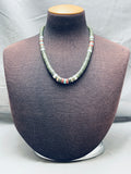 Rare Early Vintage Santo Domingo Serpentine Sterling Silver Necklace-Nativo Arts
