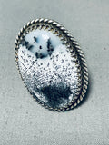 Signed Vintage Native American Navajo White Buffalo Sterling Silver Ring-Nativo Arts