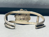 Gorgy!! Vintage Native American Zuni Turquoise Flower Sterling Silver Bracelet Old-Nativo Arts