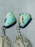 Dynamic Ben Begaye Vintage Native American Navajo Royston Turquoise Sterling Silver Feathers-Nativo Arts