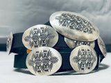 Superior Vintage Native American Navajo Signed Sterling Silver Concho Belt-Nativo Arts