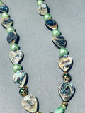 Native American Tortoise Of Shell Vintage Detailed Sterling Silver Abalone Necklace-Nativo Arts