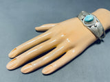 Enchanting Vintage Native American Navajo Blue Gem Turquoise Sterling Silver Bracelet-Nativo Arts
