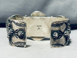 Apache Canyon Turquoise!! 123 Grams Vintage Native American Navajo Sterling Silver Bracelet-Nativo Arts