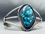 Important Indian Mountain Turquoise Vintage Native American Navajo Sterling Silver Bracelet-Nativo Arts