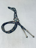 Rare Vintage Native American Zuni Turquoise Coral Sterling Silver Knifewing Bolo Tie-Nativo Arts