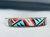 Unforgettable Vintage Blue Gem Turquoise Sterling Silver Signed Bracelet-Nativo Arts