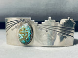Ross Scott Vintage Native American Navajo Spiderweb Turquoise Sterling Silver Bracelet-Nativo Arts