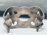 Heavy Thorn Vintage Native American Navajo Hand Casted Sterling Silver Bracelet Old-Nativo Arts