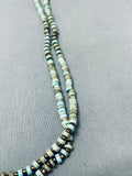 Incredible Green Turquoise Heishi Segmented Sterling Silver Necklace-Nativo Arts