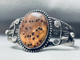 Cheetah Jasper Vintage Native American Navajo Early 1900's Sterling Silver Bracelet-Nativo Arts
