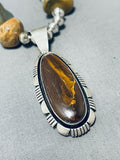 Rare Native American Navajo Royston Turquoise Fire Opal Sterling Silver Necklace-Nativo Arts