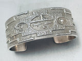 Aj Bowman Magnificent Vintage Native American Navajo Sterling Silver Bracelet