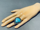 Tremendous Vintage Native American Navajo Pilot Mountain Sterling Silver Huge Ring-Nativo Arts