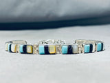 Beautiful Vintage Native American Navajo Blue Gem Turquoise Sterling Silver Bracelet-Nativo Arts