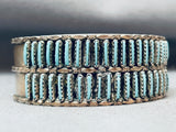 Yazzie Johnson Vintage Native American Navajo Needle Turquoise Sterling Silver Bracelet-Nativo Arts
