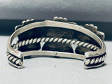 Sturdy Vintage Native American Navajo Green Turquoise Sterling Silver Bracelet-Nativo Arts
