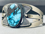 Blue Bird Mine Turquoise Vintage Native American Navajo Sterling Silver Bracelet-Nativo Arts