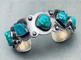 Sturdy Vintage Southwest Turquoise Nugget Sterling Silver Bracelet-Nativo Arts