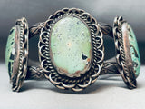 Museum Quality Vintage Native American Navajo Green Turquoise Sterling Silver Bracelet-Nativo Arts