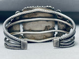 One Of The Best Ever Vintage Native American Navajo Squared Turquoise Sterling Silver Bracelet-Nativo Arts