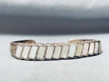 Cute Very Old Vintage Native American Navajo Mother-of-pearl Sterling Silver Bracelet