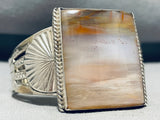 One Of The Best Ever Vintage Native American Navajo Squared foggy Agate Sterling Silver Bracelet-Nativo Arts