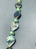 Native American Tortoise Of Shell Vintage Detailed Sterling Silver Abalone Necklace-Nativo Arts